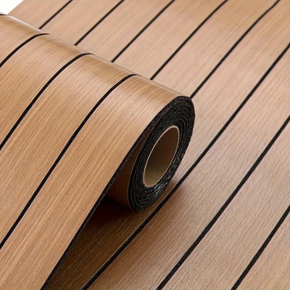 Extra thick 3D retro wood grain self-adhesive wallpaper