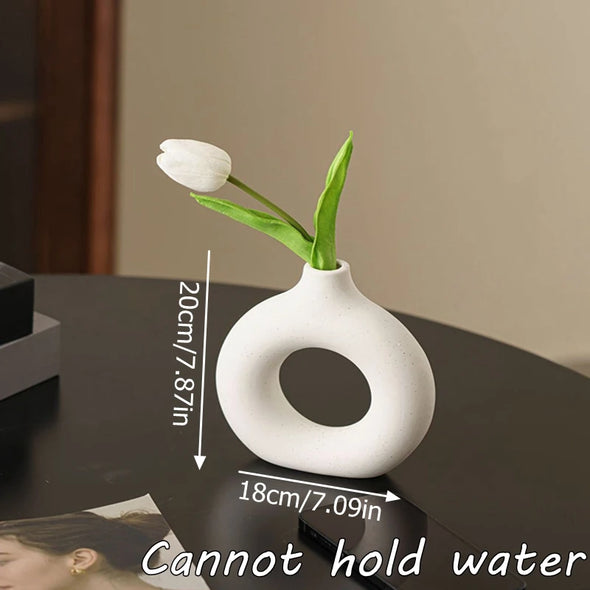 Imitation Ceramic Pure White Vase