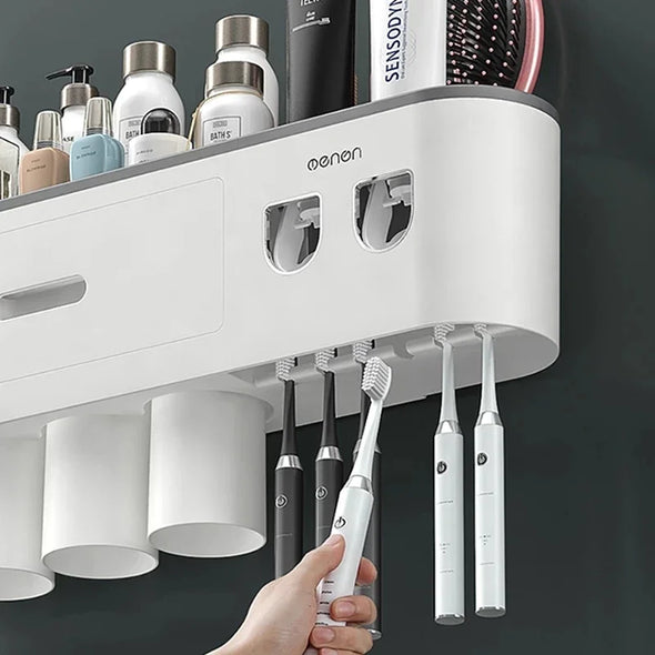 Magnetic Adsorption Inverted Toothbrush Holder