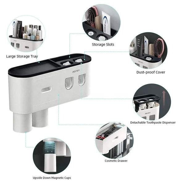 Magnetic Adsorption Inverted Toothbrush Holder