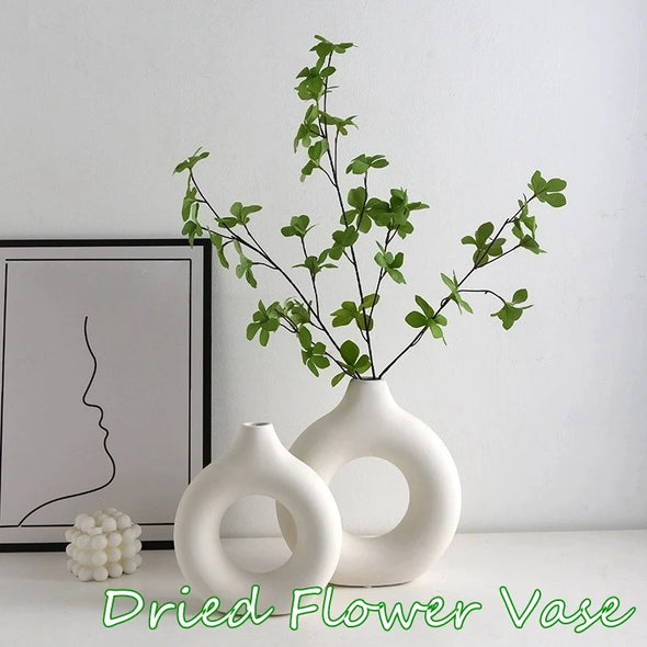 Imitation Ceramic Pure White Vase