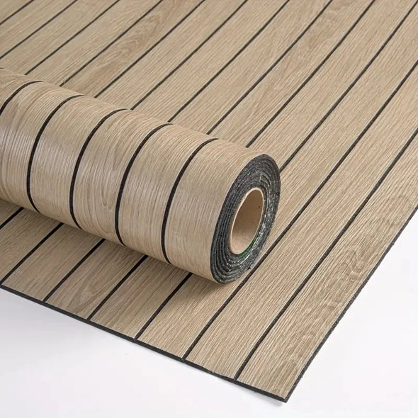 Extra thick 3D retro wood grain self-adhesive wallpaper