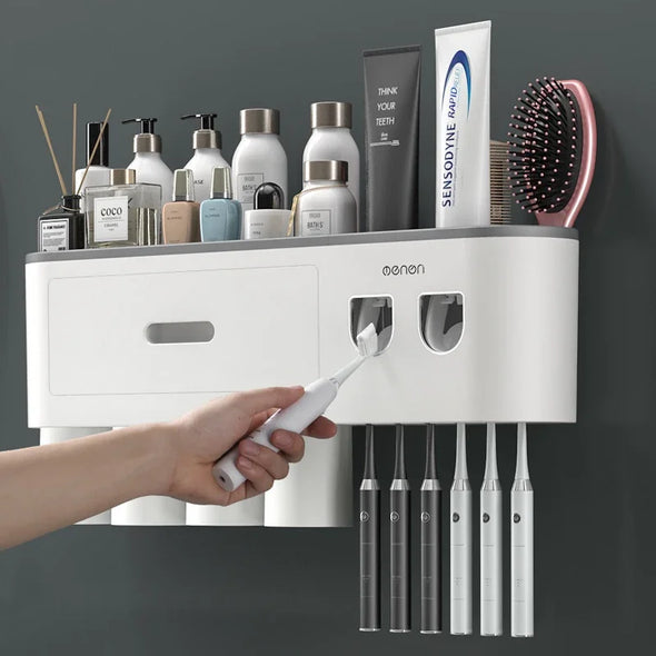 Magnetic Adsorption Inverted Toothbrush Holder