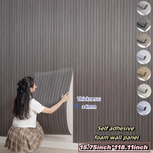 Extra thick 3D retro wood grain self-adhesive wallpaper